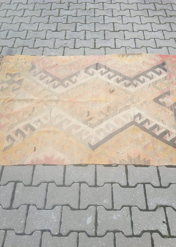 Kök boya antika el dokuma kilim - Görsel 4