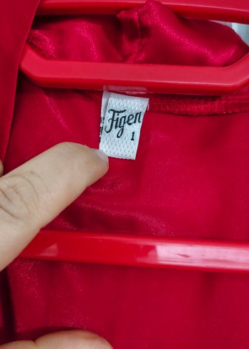 Parlak Kırmızı Uzun Kadın Sabahlık - Görsel 3