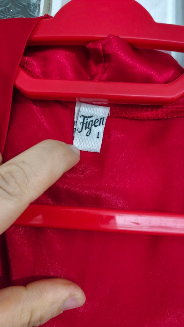 Parlak Kırmızı Uzun Kadın Sabahlık - Görsel 3