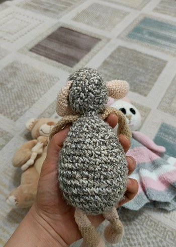 Gri El Örgüsü Peluş Koyun Oyuncak - Görsel 3
