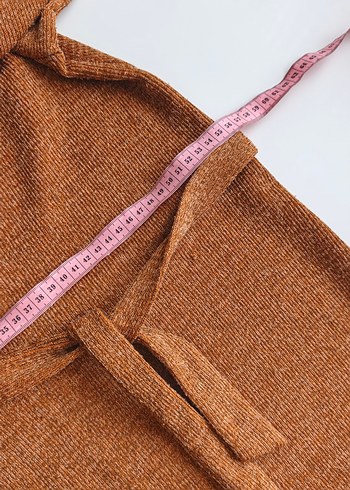 Kahverengi V Yaka Uzun Kollu kap - Görsel 5