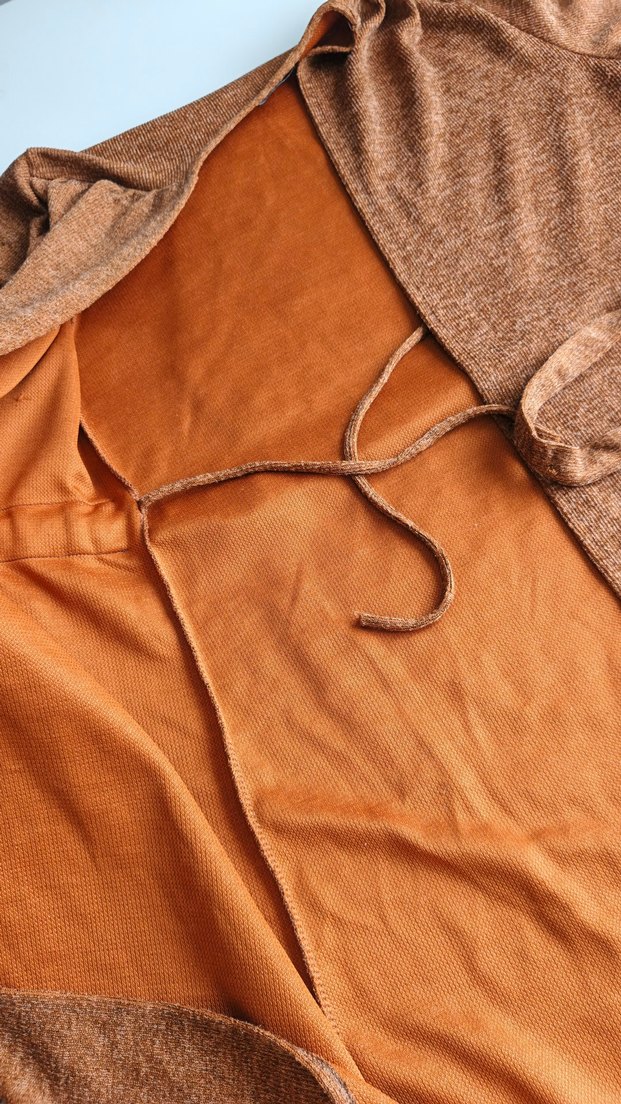 Kahverengi V Yaka Uzun Kollu kap - Görsel 3