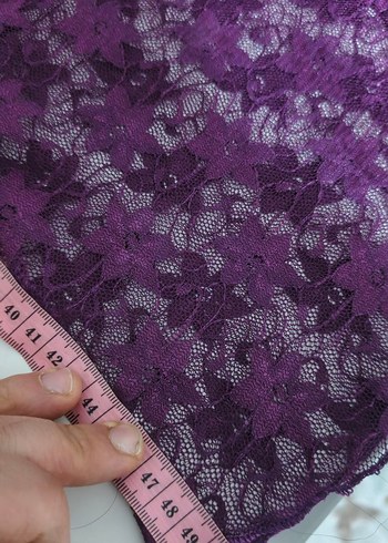 Mor Dantel Transparan Strappy Midi Gecelik - Görsel 4