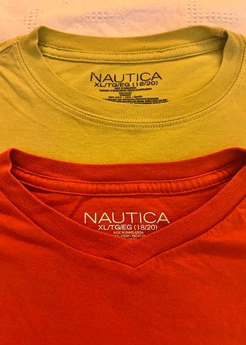 Nautica Sarı ve turuncu Pamuklu Tişört XL
