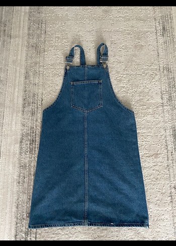 Kadın Mavi Denim Midi Salopet - Görsel 2