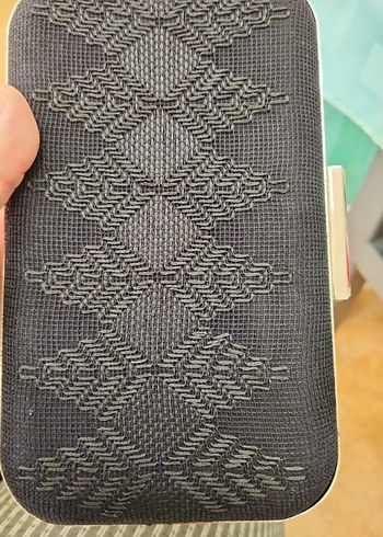 Siyah vagonite işi Bohem Kadın Portföy Çanta