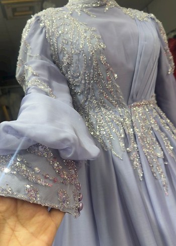 Kırmızı İşlemeli Uzun Abiye Elbise - Görsel 9