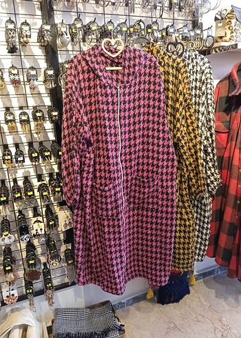 Kadın Uzun Boy Desenli Gri Salaş Ceket - Görsel 10