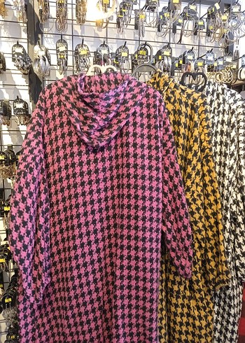 Kadın Uzun Boy Desenli Gri Salaş Ceket - Görsel 6