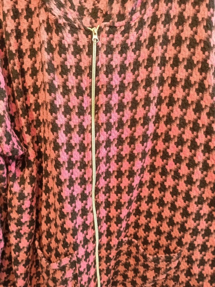 Kadın Uzun Boy Desenli Gri Salaş Ceket - Görsel 5