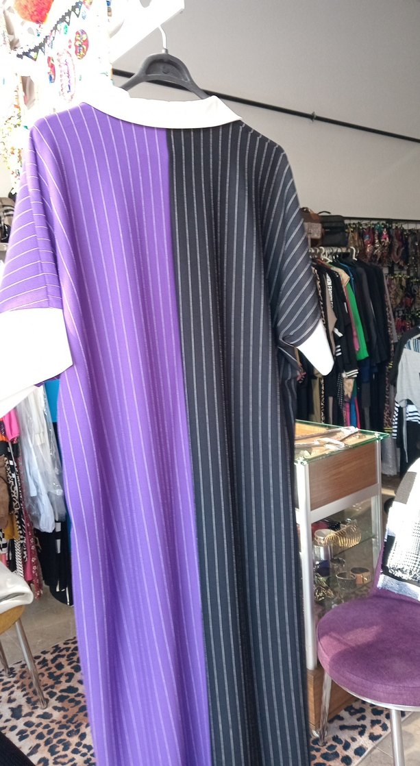 Renkli V Yaka Midi  Elbisesi - Görsel 5