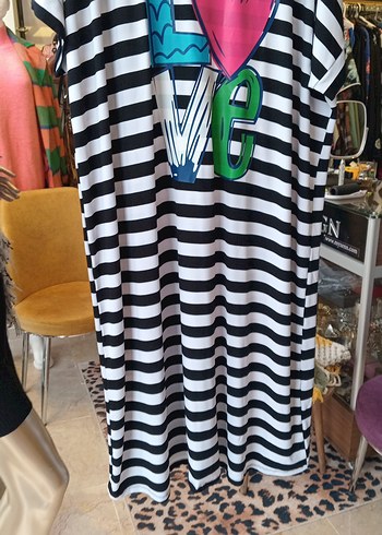 Renkli Desenli elbise - Görsel 2