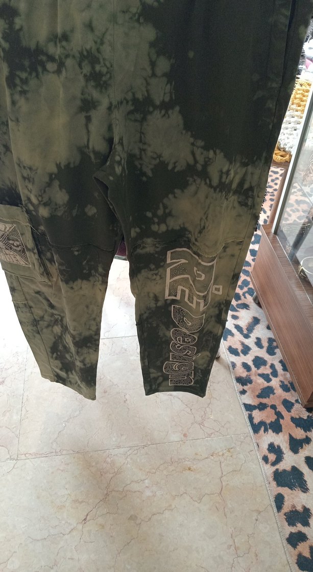 Erkek Yeşil Batik Desenli Outdoor Eşofman - Görsel 2