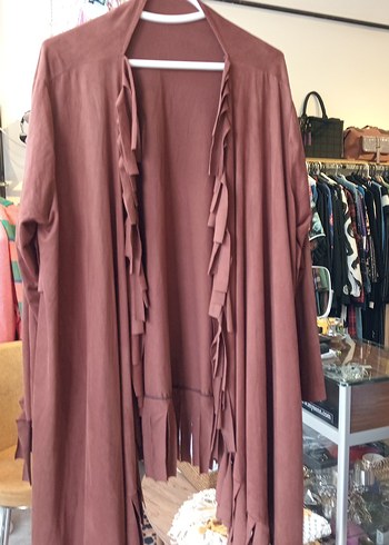 Uzun Kahverengi Bohem Kadın Sabahlık - Görsel 4