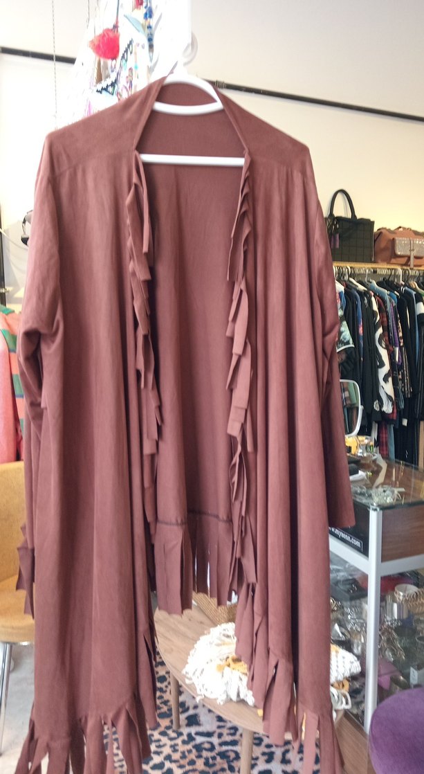 Uzun Kahverengi Bohem Kadın Sabahlık - Görsel 4