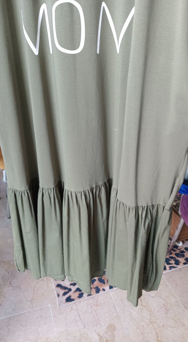 Gri Baskılı Drapeli Kedi Temalı Elbise - Görsel 3