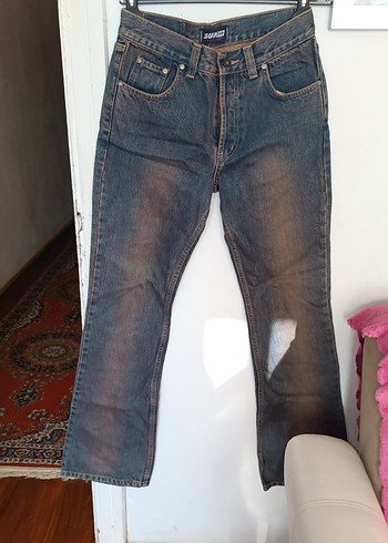 Kadın mavi taslanmis Pantolon