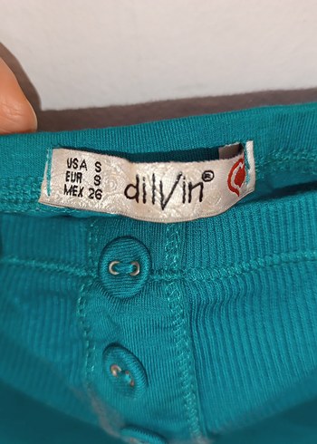 s Beden Düğmeli Turkuaz Straplez Kadın bluz
