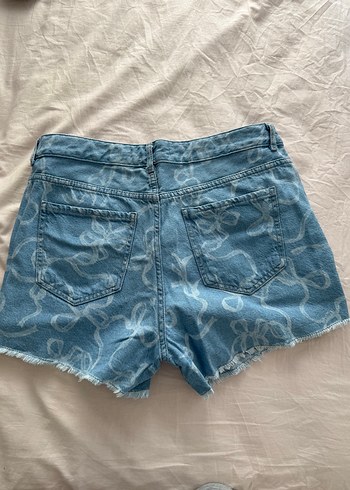 Koton Kadın Mavi Batik Desenli Kot Şort