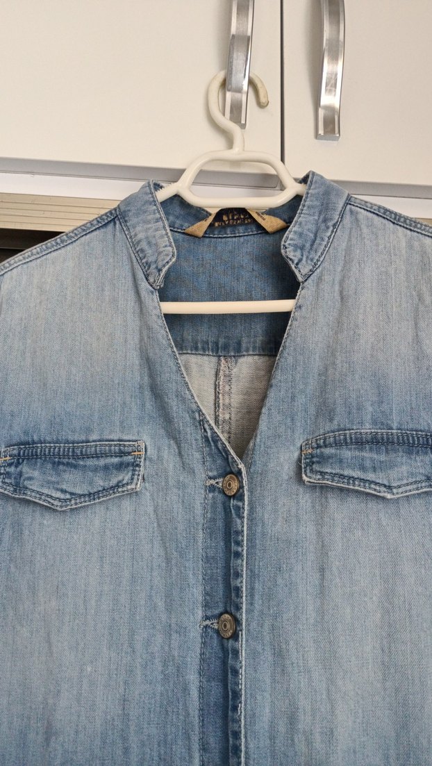 Zara ince Kot Kumaşlı, kısa kol tulum - Görsel 3