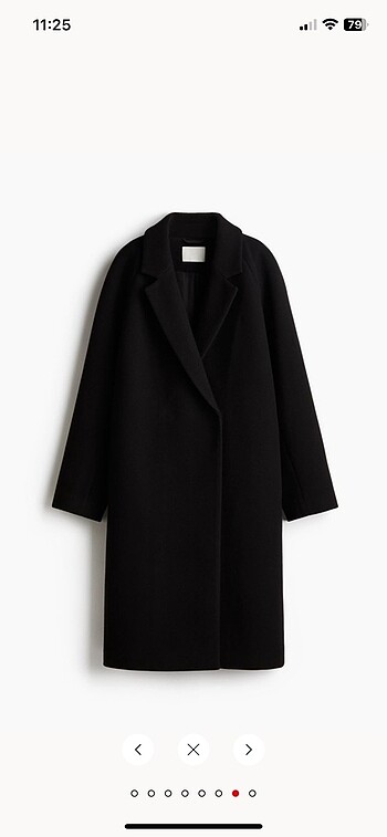 xs Beden siyah Renk H&M kruvaze kaban