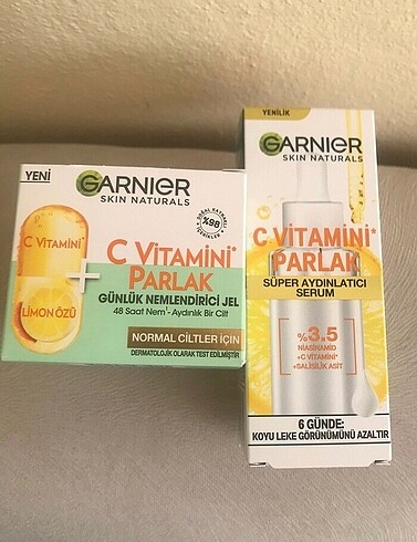 Garnier c vitamini parlak serisi krem ve serum