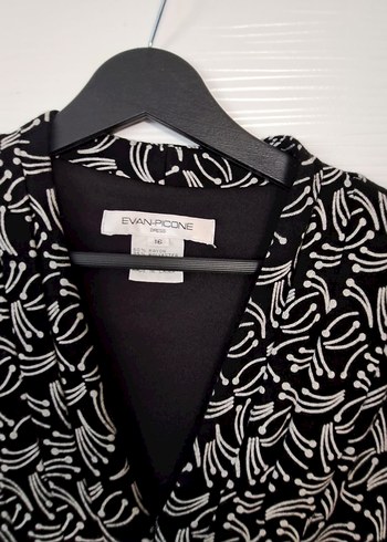 Desenli Siyah Hamile Tunik, Uzun Kollu, Kuşaklı - Görsel 4