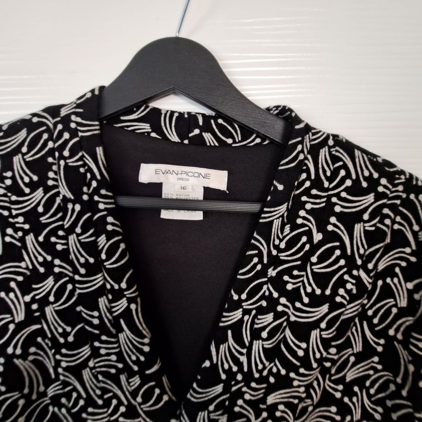 Desenli Siyah Hamile Tunik, Uzun Kollu, Kuşaklı - Görsel 4