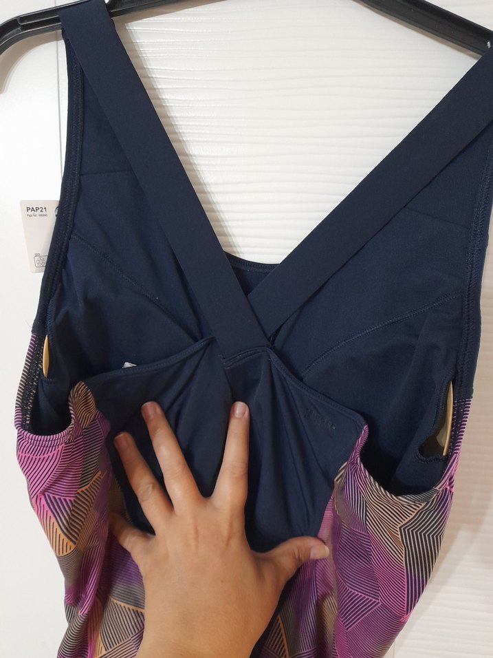 Lacivert Atletik Kolsuz Kadın Mayo - Görsel 4