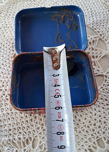 Vintage Ekose Baskı Teneke Kutu - Görsel 7