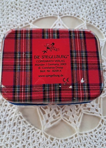 Vintage Ekose Baskı Teneke Kutu - Görsel 3