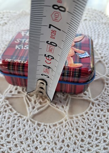 Vintage Ekose Baskı Teneke Kutu - Görsel 5