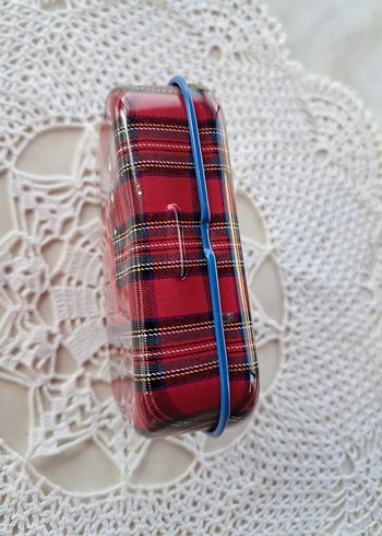 Vintage Ekose Baskı Teneke Kutu - Görsel 2