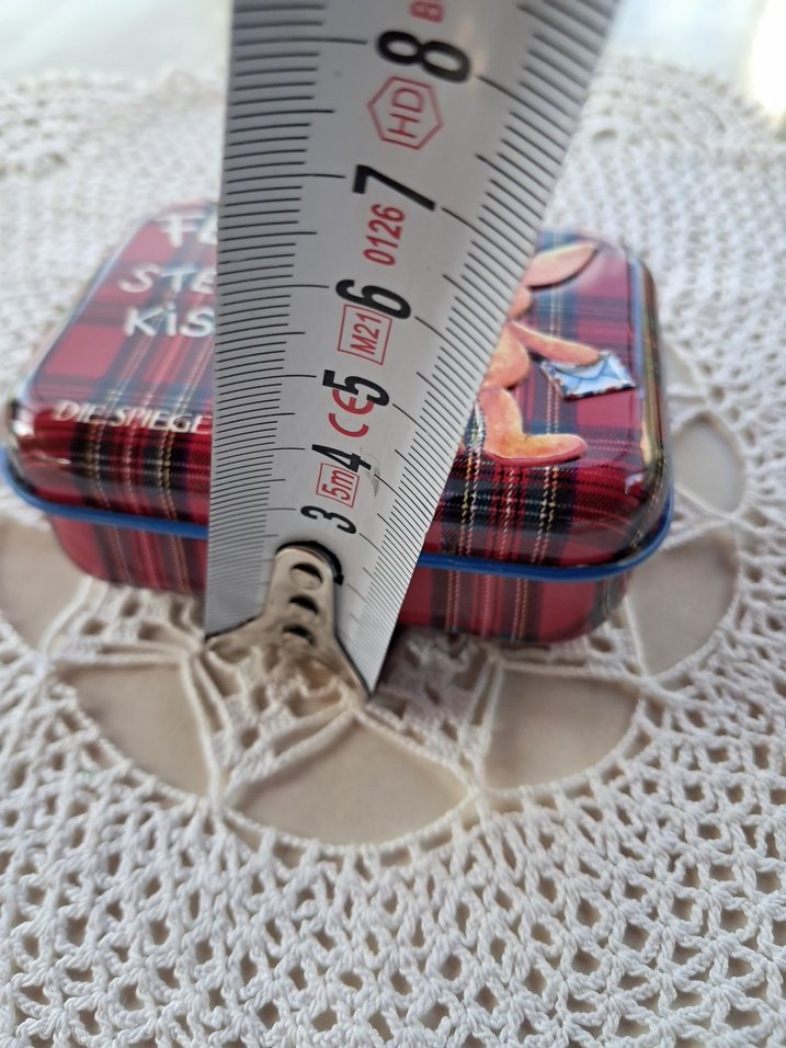 Vintage Ekose Baskı Teneke Kutu - Görsel 5