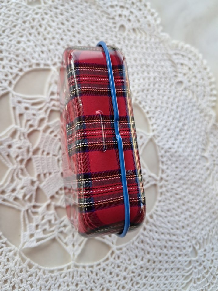 Vintage Ekose Baskı Teneke Kutu - Görsel 2