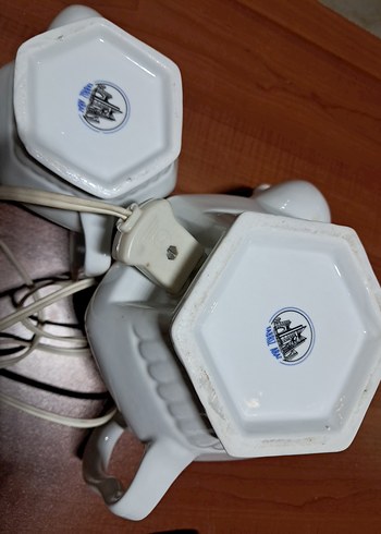 Vintage Elektirikli Porselen Çaydanlık - Görsel 12
