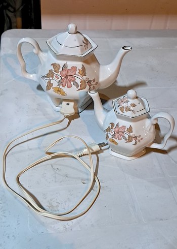 Vintage Elektirikli Porselen Çaydanlık - Görsel 6