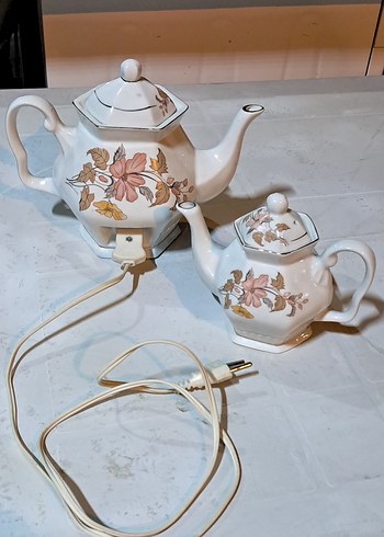 Vintage Elektirikli Porselen Çaydanlık - Görsel 5