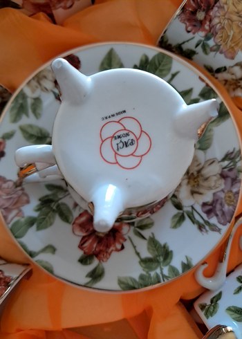 Vintage Porselen 6'lı Kahve Fincanı Seti - Görsel 3