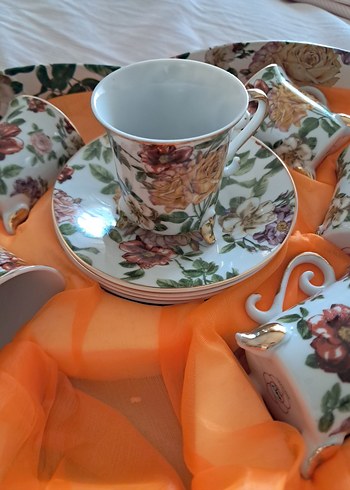 Vintage Porselen 6'lı Kahve Fincanı Seti - Görsel 2