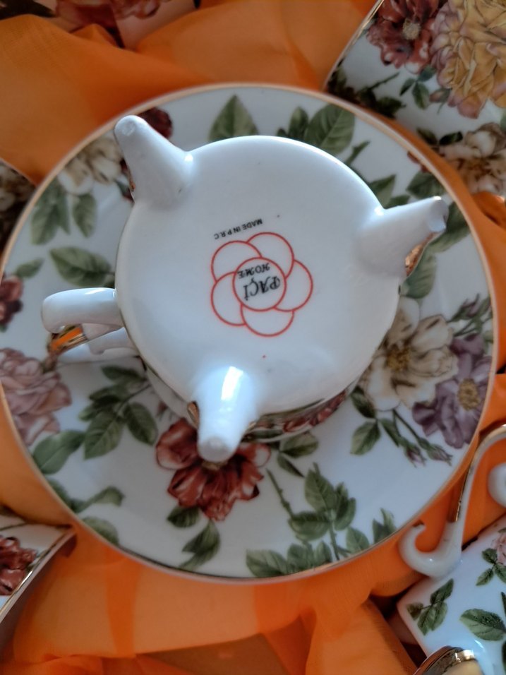 Vintage Porselen 6'lı Kahve Fincanı Seti - Görsel 3