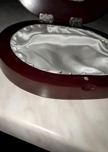 Vintage Oval Ahşap Takı Kutusu - Görsel 6