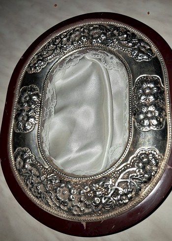 Vintage Oval Ahşap Takı Kutusu - Görsel 2