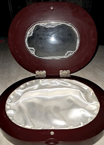 Vintage Oval Ahşap Takı Kutusu - Görsel 5