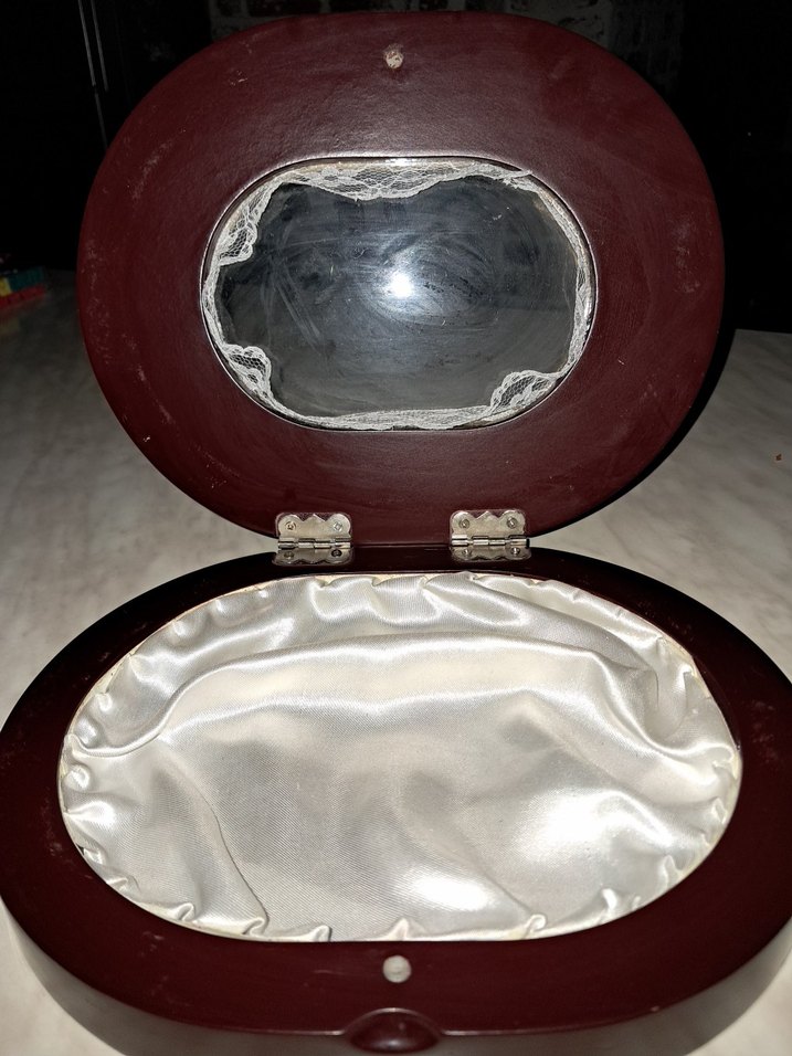 Vintage Oval Ahşap Takı Kutusu - Görsel 5