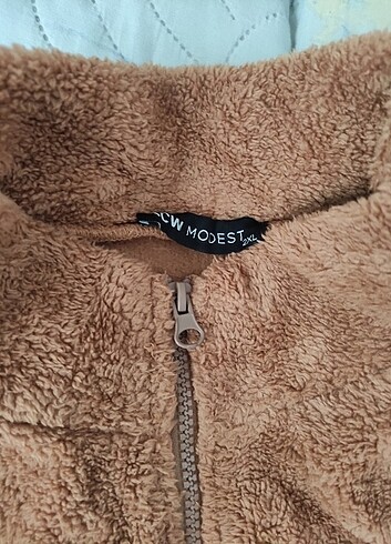 xxl Beden kahverengi Renk LCW Modest Kahverengi Dik Yaka Baskılı Uzun Kollu Oversize Kadın