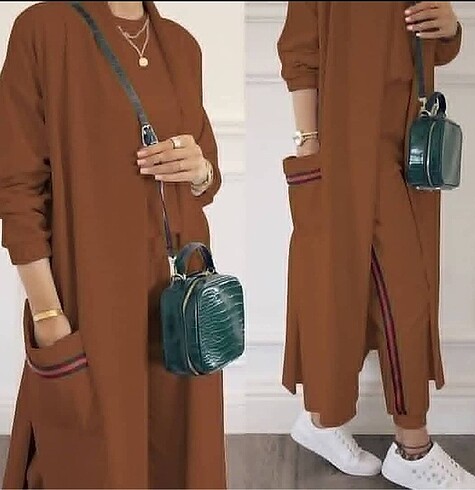Asla şeritli 3?lü kombin set