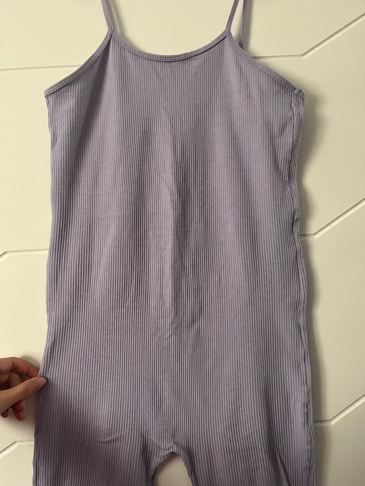 Mor İnce Askılı Kadın Tulum - Görsel 3