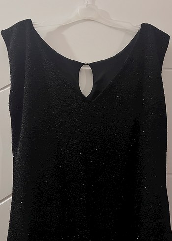 Siyah V Yakalı Abiye Elbise - Görsel 3