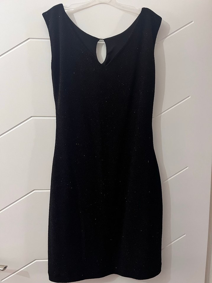 Siyah V Yakalı Abiye Elbise - Görsel 4